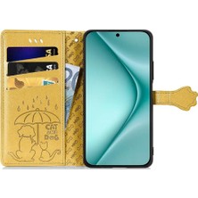 YH Mall Huawei Pura 70 Pro Için Flip Case Kısa Kayış Karikatür Hayvanlar Darbeye (Yurt Dışından)