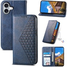 YH Mall IPhone 16 Pro Günlük Kullanım Için Flip Case Cüzdan Eşkenar Dörtgen Şekli Standı El Kayışı (Yurt Dışından)