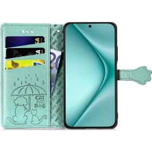 YH Mall Huawei Pura 70 Pro Için Flip Case Kısa Kayış Karikatür Hayvanlar Darbeye (Yurt Dışından)