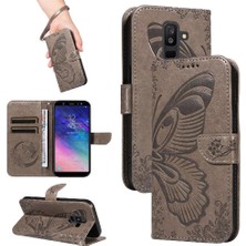 YH Mall Samsung Galaxy A6 Artı Kredi Kartı Yuvası Kabartmalı Yüksek Flip Case (Yurt Dışından)