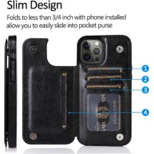 YH Market Kart Tutucu ile IPhone 14 Pro Max Pu Deri Kickstand Için Cüzdan Kılıf (Yurt Dışından)