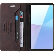 YH Market Sony Xperia 10 Vı Premium Deri Premium Deri Iki Için Flip Case (Yurt Dışından)