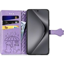 YH Market Huawei Pura 70 Ultra Darbeye Kısa Kayış Karikatür Hayvanlar Için Flip Case (Yurt Dışından)