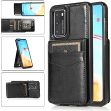 YH Market Huawei P40 Manyetik Toka Kickstand Vaka Cüzdan Kartı ile Uyumlu (Yurt Dışından)