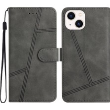 YH Market IPhone 14 Için Flip Case Bilek Kayışı Cüzdan Pu Deri Tam Koruma Flip (Yurt Dışından)