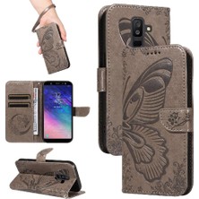 YH Market Samsung Galaxy A6 Artı Kredi Kartı Yuvası Kabartmalı Yüksek Flip Case (Yurt Dışından)