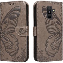 YH Market Samsung Galaxy A6 Artı Kredi Kartı Yuvası Kabartmalı Yüksek Flip Case (Yurt Dışından)