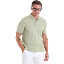 Hatem Saykı Yeşil Regular Fit Düz Merserize Polo Yaka 100% Pamuk Tişört