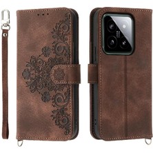 Mays Boutique Xiaomi 14 Çoklu Kredi Kartı Yuvaları Için Flip Case Bileklik Kabartmalı (Yurt Dışından)