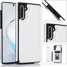 Mays Boutique Samsung Galaxy NOTE10 Kickstand Pu Deri Kart Yuvaları ile Cüzdan Kılıf (Yurt Dışından)