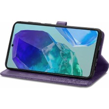 Mays Boutique Samsung Galaxy M55 Flip Kapak Için Flip Case Darbeye Deri Kılıf (Yurt Dışından)