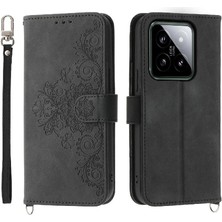 Mays Boutique Xiaomi 14 Çoklu Kredi Kartı Yuvaları Için Flip Case Bileklik Kabartmalı (Yurt Dışından)