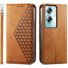 Mays Boutique Oppo A79 5g Için Flip Case Standı Cüzdan Eşkenar Dörtgen Şekli Günlük Kullanım El Kayışı (Yurt Dışından)