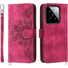 Mays Boutique Xiaomi 14 Çoklu Kredi Kartı Yuvaları Için Flip Case Bileklik Kabartmalı (Yurt Dışından)