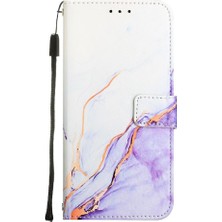 Mays Boutique Huawei Nova Y70 Artı Pu Deri Kickstand Cüzdan Mermer Desen (Yurt Dışından)