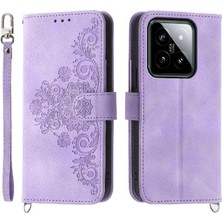 Mays Boutique Xiaomi 14 Çoklu Kredi Kartı Yuvaları Için Flip Case Bileklik Kabartmalı (Yurt Dışından)