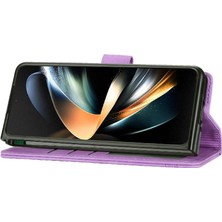 Manyi Mall Samsung Galaxy Z Için Flip Case Fold 4 Premium Kart Yuvaları Nakit Cep (Yurt Dışından)