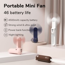 Cacao Cacaotaşınabilir Fan Mini El Fanı USB 2000 Mah El Küçük Cep Fanı Güç Bankası El Feneri Fonksiyonu ile (Yurt Dışından)