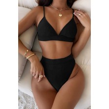 Angelsin Üçgen Kesim Siyah Bikini Üstü