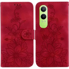 Colorful Shop Oneplus Nord Ce4 Lite 5g Kabartmalı Zambak Kickstand Cüzdan Kartı Için Flip Case (Yurt Dışından)