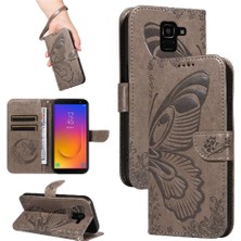 Colorful Shop Samsung Galaxy J6 2018 Için Flip Case Ayrılabilir El Kayışı Kabartmalı Yüksek (Yurt Dışından)