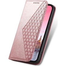 Colorful Shop IPhone 16 Için Flip Case Eşkenar Dörtgen Şekli Cüzdan Standı El Kayışı Günlük Kullanım (Yurt Dışından)