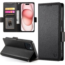 Colorful Shop IPhone 15 Için Flip Case Günlük Kullanım Kart Yuvaları Flip Iş Cüzdan (Yurt Dışından)