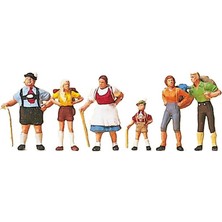 Preiser 10280 1/87 Ölçek, Allgäu Da Aile Fotoğrafı, Boyanmış Plastik Figürleri, 6 Adet