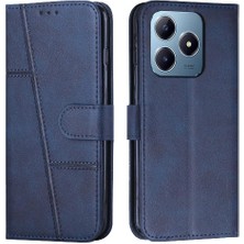 YH Mall Realme C63 Tam Koruma Kickstand Yan Toka Kartı Pu Için Flip Case (Yurt Dışından)