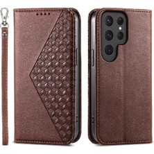 YH Mall Samsung Galaxy S24 Ultra Cüzdan Eşkenar Dörtgen Şekli El Kayışı Kullanımı Için Flip Case (Yurt Dışından)