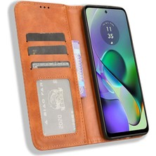 YH Mall Motorola Moto G54/G54 Güç Manyetik Kapatma Pu Deri Cüzdan (Yurt Dışından)