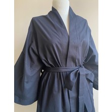 Kuşaklı Oversize Unisex Kimono - Siyah