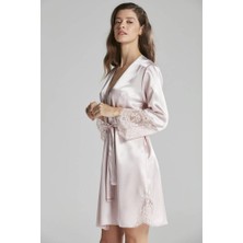 Efsane Baby Efsane Store - Pierre Cardin Saten Gecelik Sabahlık Pijama Takım Şort Takım 6'lı Gelin Çeyiz Seti - 6015