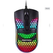 Raynox RX-M802 Kablolu Oyun Mouse 1000 DPI RGB Aydınlatma Özellikli Siyah Renkli Tasarım