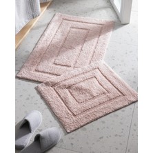 Madame Coco Lambese 2'li Pamuklu Banyo Paspası - Pudra