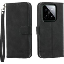 BDT Boutique Xiaomi 14 Bileklik Manyetik Kapatma Nakit Cep Kart Yuvaları Için Flip Case (Yurt Dışından)