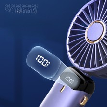 Stylish Homestead 1 Adet Mini Taşınabilir Fan, El Tipi Fan Kişisel Mini Fan USB Şarj Edilebilir 5 Hızlı, 90° Katlanabilir Pil LED Ekranlı, Okul Malzemeleri Için Masaüstü Fan Çalışma Süresi (Yurt Dışından)