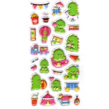 Limmy Sticker Kabartmalı Stiker Defter Planlayıcı Etiket (LDE038)-19X9CM - Dinozor Lunapark