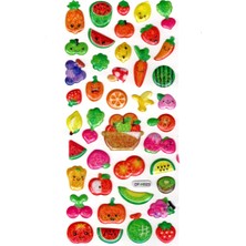 Limmy Işıltılı Sticker Kabartmalı Stiker Defter Planlayıcı Etiket (DFH023)-18X9CM - Sebze Meyve
