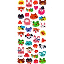 Limmy Işıltılı Sticker Kabartmalı Stiker Defter Planlayıcı Etiket (DFH024)-18X9CM - Hayvanlar