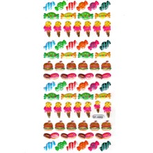 Limmy Işıltılı Sticker Kabartmalı Stiker Defter Planlayıcı Etiket (DFH002)-18X9CM - Şeker Dondurma