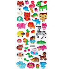 Limmy Işıltılı Sticker Kabartmalı Stiker Defter Planlayıcı Etiket (DFH020)-18X9CM- Orman Hayvanları