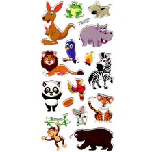 Limmy Sticker Kabartmalı Stiker Defter Planlayıcı Etiket (LRI003)-17X9 Cm- Sevimli Hayvanlar