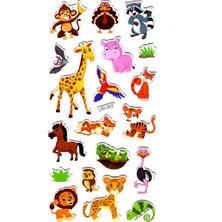 Limmy Sticker Kabartmalı Stiker Defter Planlayıcı Etiket (LRI002)-17X9 Cm- Komik Hayvanlar