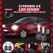 Citroen C4 2012-2017 Kısa Far Uyumlu Şimşek Etkili LED Xenon Premium Series H7