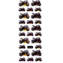 Limmy Sticker Kabartmalı Sticker Defter, Planlayıcı Etiket - (CB-567) 16X7 Cm- Motorlar