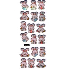 Limmy Sticker Kabartmalı Sticker Defter, Planlayıcı Etiket - (CB-533) 16X7 Cm- Sevimli Tavşanlar