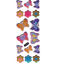 Limmy Sticker Kabartmalı Sticker Defter, Planlayıcı Etiket - (CB-538) 16X7 Cm- Kelebek