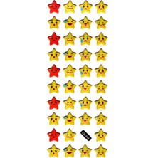 Limmy Sticker Kabartmalı Sticker Defter, Planlayıcı Etiket - (CB-516) 16X7 Cm- Emoji Yıldız