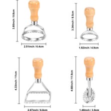 Pearl Mantı Yapımcısı Kesici Damga Seti-Önde Gelen Hamur Kesici ve Ahşap Saplı Pres Pulları-Mantı, Makarna, Köfte Lazanya Için (Yurt Dışından)